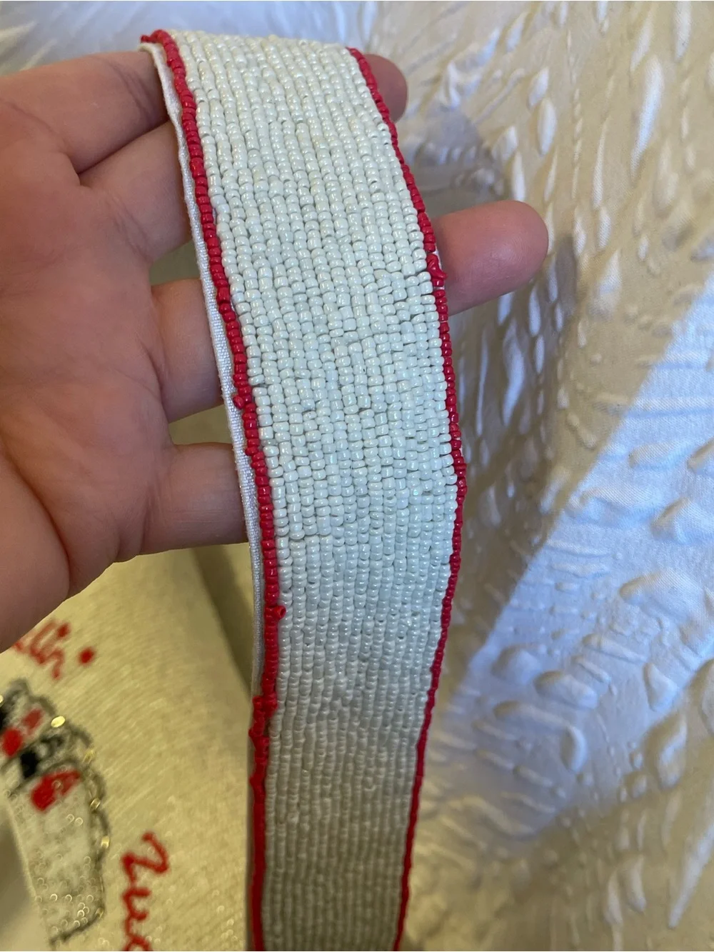 Sol & Mer White Beaded Lucky Dice & Cards Shoulder Bag - NWT **